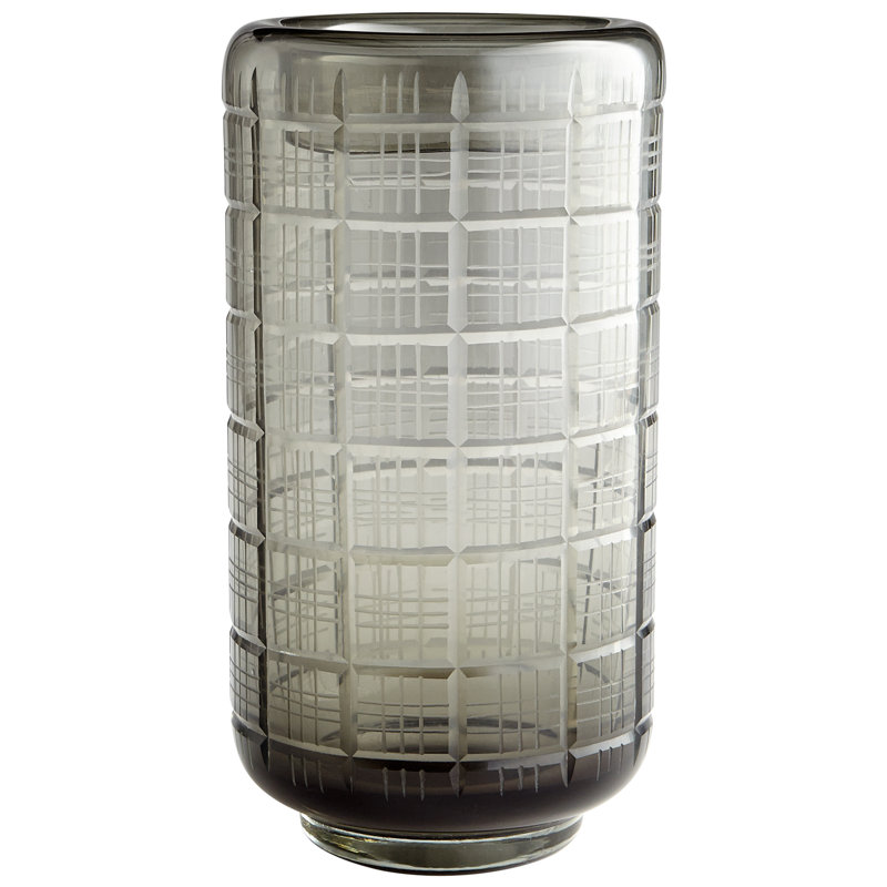 Grid Ceramic / Porcelain Table Vase, 11.25" H x 6" W x 6" D
