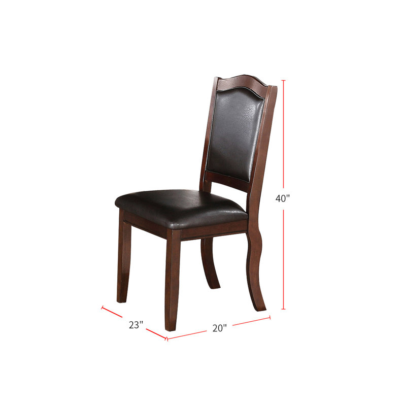 2 chaises de salle à manger rembourrées en similicuir brun. Cadre en bois. Capacité de poids de 250 lb. Convient à une cuisine formelle, décontractée et surélevée. Chaises à dossier plein de conception solide et chaleureuse (2 unités). Idéal pour
