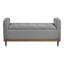 Banc de rangement gris de style Mid-Century rembourré gris, dessus de chambre à coucher relevable, banc en bois massif avec finition noyer-131529367