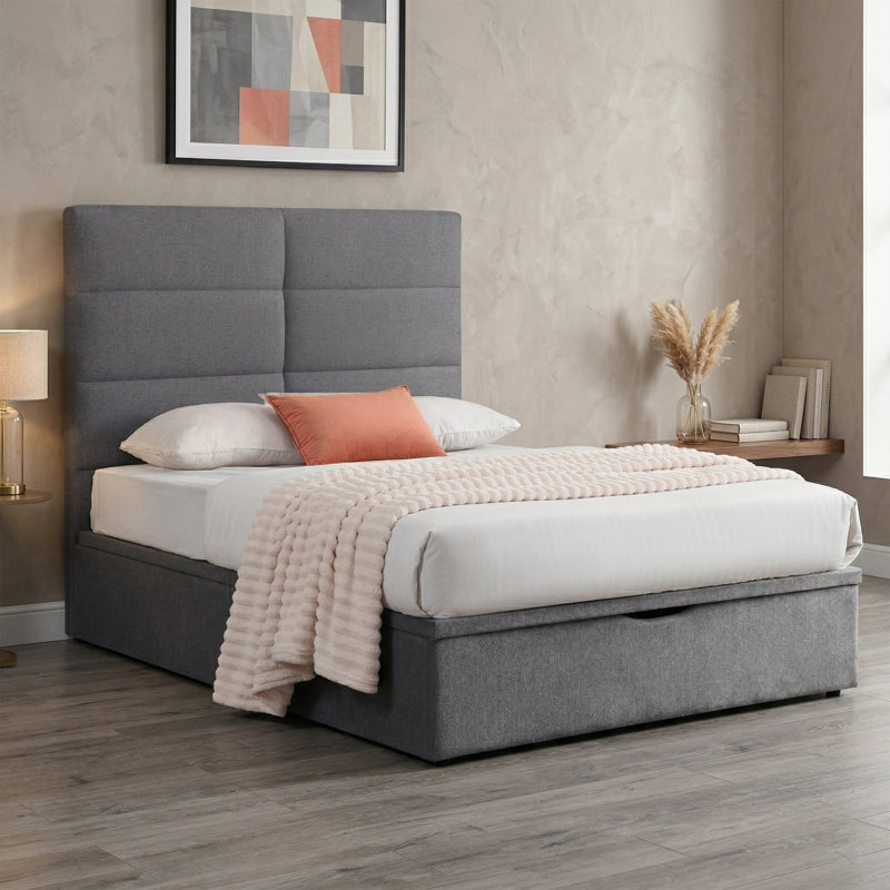 Bisrat Bed, Double (4'6), Grey