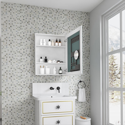 Armoire de rangement de salle de bain murale, armoire à pharmacie, armoire de salle de bain moderne avec miroir
