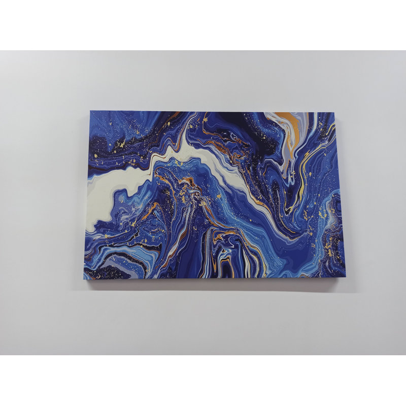 Wall Art Featuring Abstract Alcohol Ink Design On Modern Canvas For Home Decor, 25 cm H x 35 cm W, Wrapped Canvas