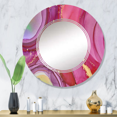 Mauve luxueux abstrait fluide Art I - miroir mural moderne
