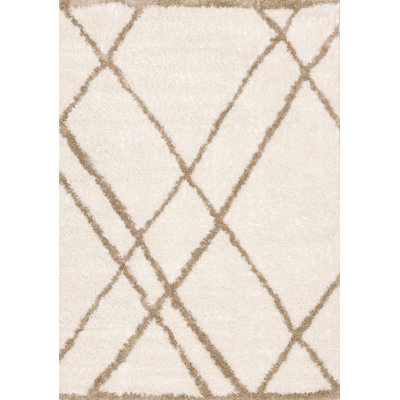 Keemia Cream Geometric Soft Area Rug