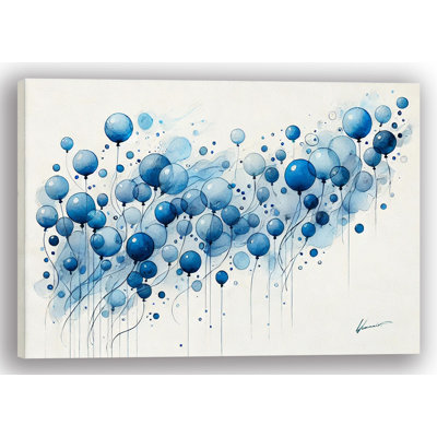 Blue Balloon Cluster Abstract Canvas Wall Art Print