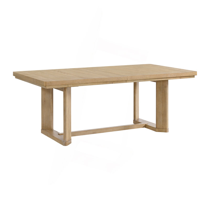 Brown Trestle Table With Leaf