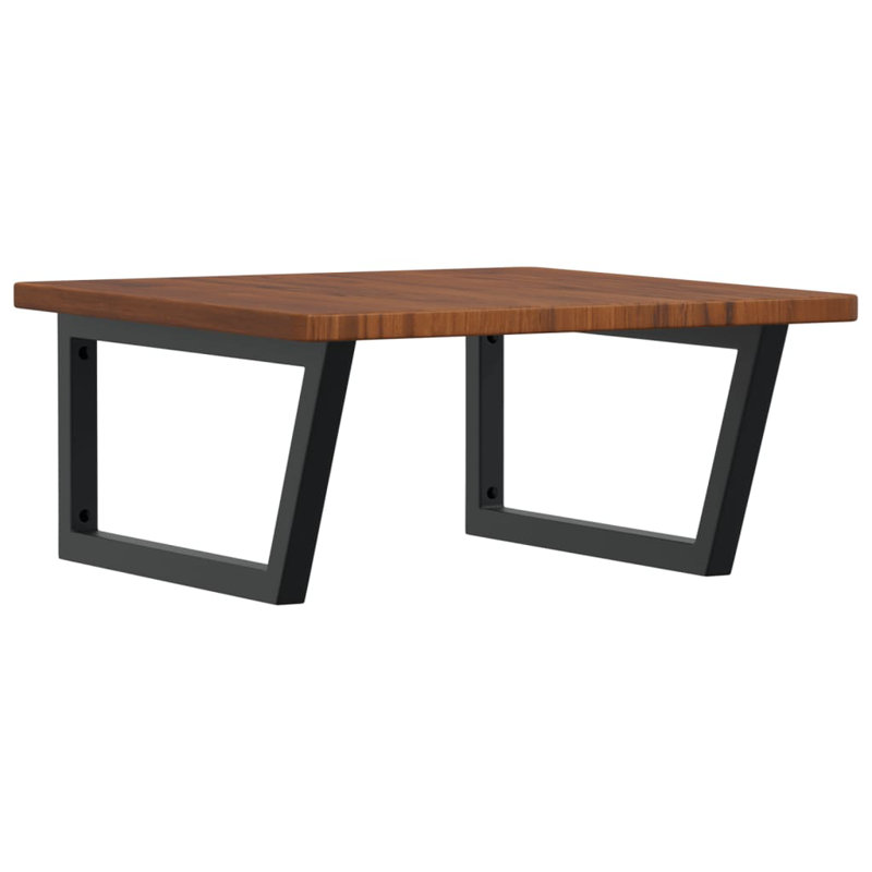 Asmar 60cm Solid Wood Bathroom Vanity Top, Dark Oak/Black