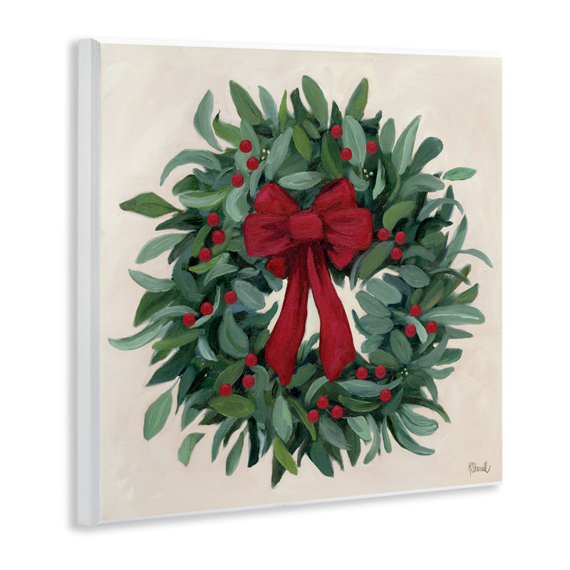 Ruban, couronne de houx, plaque murale, design par Kate Sherrill