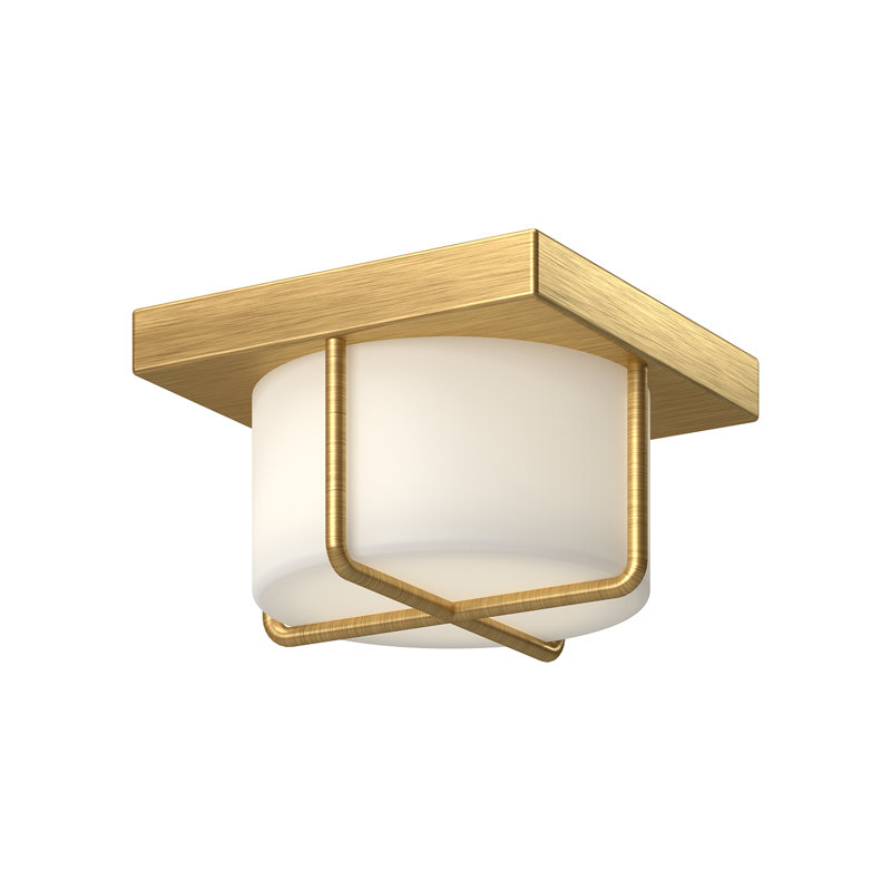 Plafonnier encastré à DEL Regalo, Or brossé, H 4 po x l 7,13 po x P 7,13 po