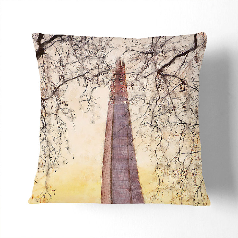 The Shard in London Vol.2 Scatter Cushion with Filling, 55cm H x 55cm W x 20cm D, White
