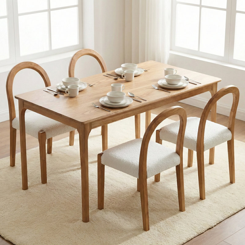 Aldridge Rectangle Wooden Dining Table - 140cm, Oak