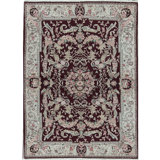 Hand-Knotted High-Quality Wine and Cream Area Rug