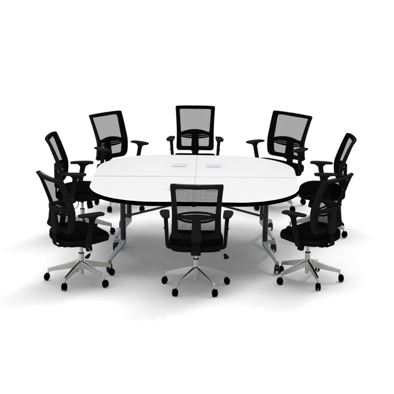 Ensemble de table rectangulaire modulaire avec roulettes et chaise modeste 72 po