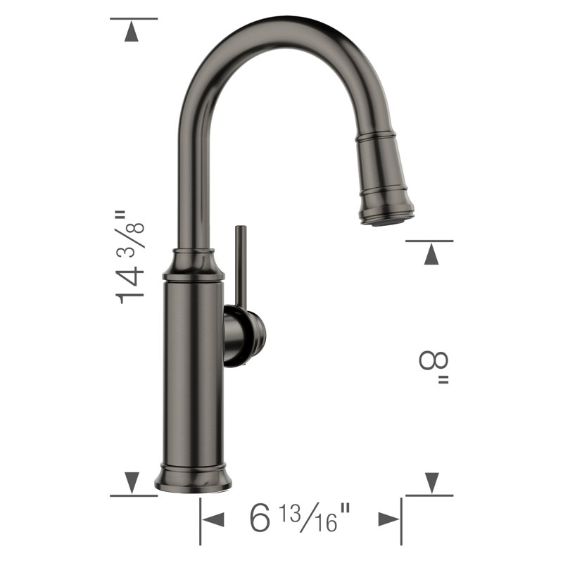 BLANCO EMPRESSA BAR / PREP 1,5 GPM SATINÉ ACIER FONCÉ, Acier satiné foncé