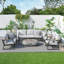 Ensemble de conversation d'extérieur pour 7 personnes avec coussins