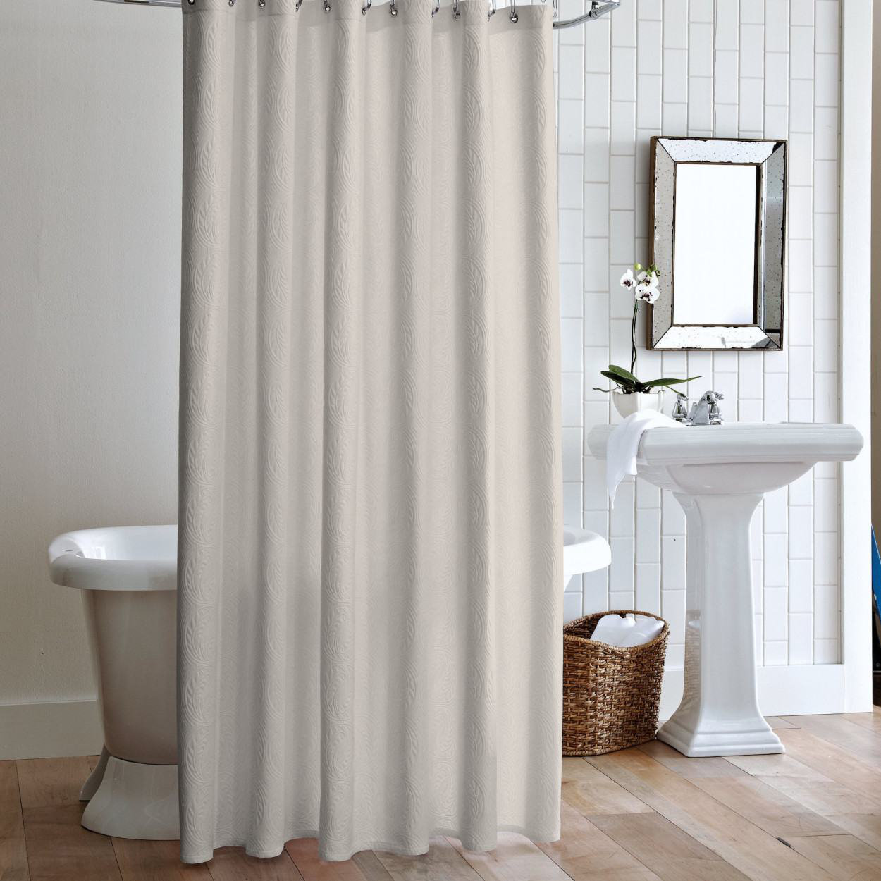 Vienna Cotton Shower Curtain, Ecru