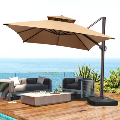 120'' Square Cantilever Umbrella With Weighted Base