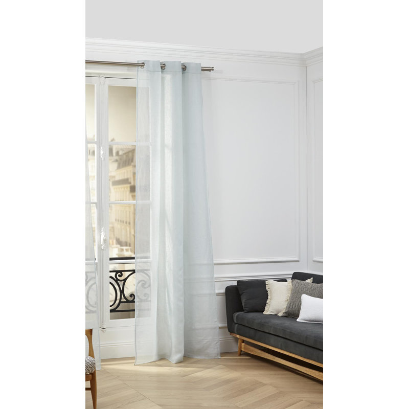 Heaton Sheer Single Curtain Panel, Light Grey, 145 W x 280 D cm