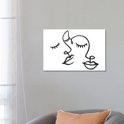 In Couple 1 Piece Wrapped Canvas Wall Art