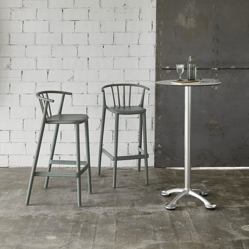 Tabouret de bar 25,79 po Woody, 4, Noir, 29.72"