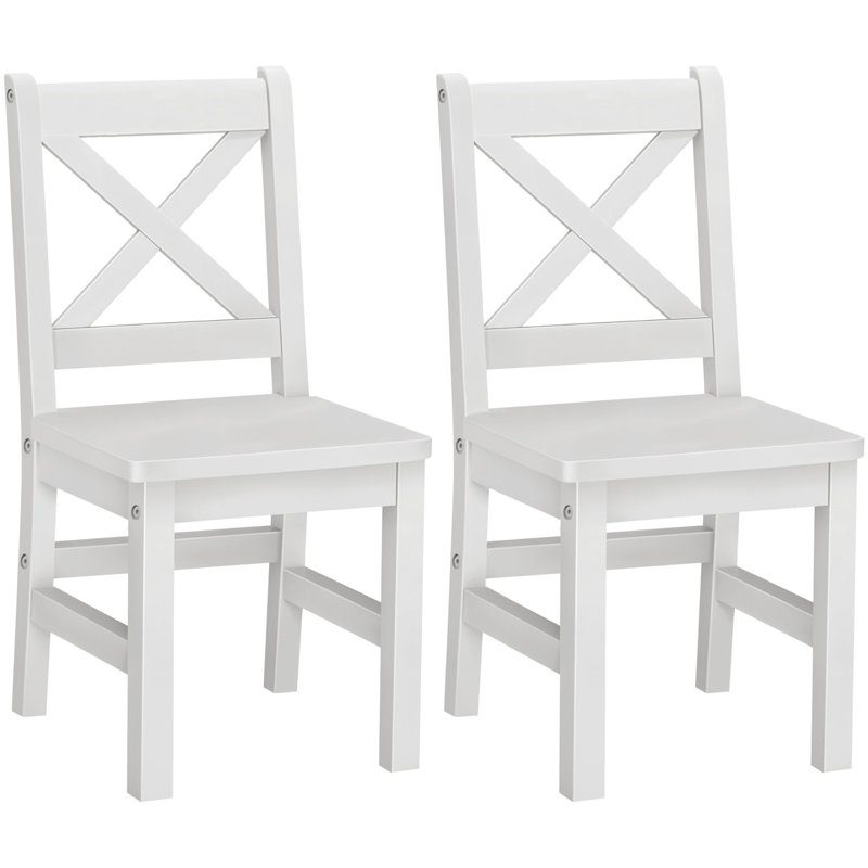 Merrill Kids 11.25" Solid Hardwood Desk Or Activity Chair and Ottoman, White, White
