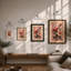 Three Flowering Stems Japandi - Framed Print-962154738-962154700