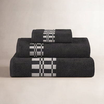 Davis 3-Piece Geometric Cotton Towel Set