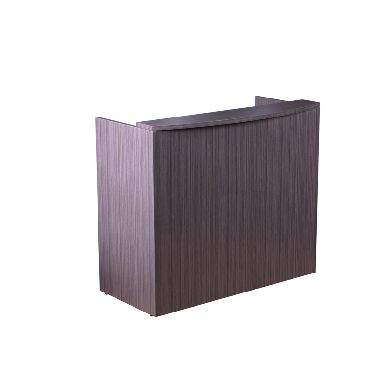 Sahrye Rectangle Synthetic Laminate Reception Desk, Mahogany