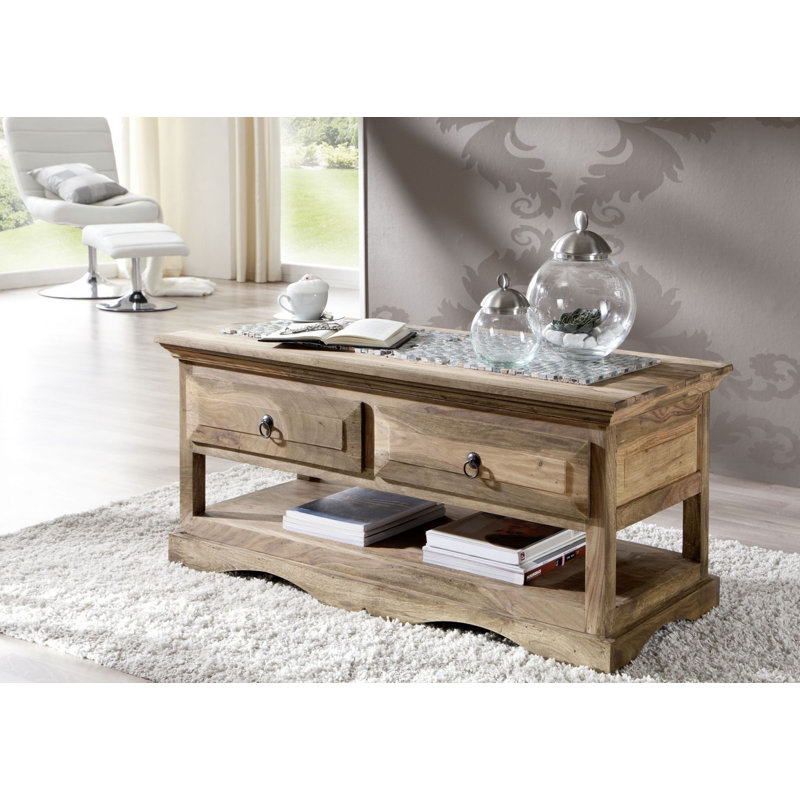 Leeds Solid Wood Four Leg Coffee Table with Storage