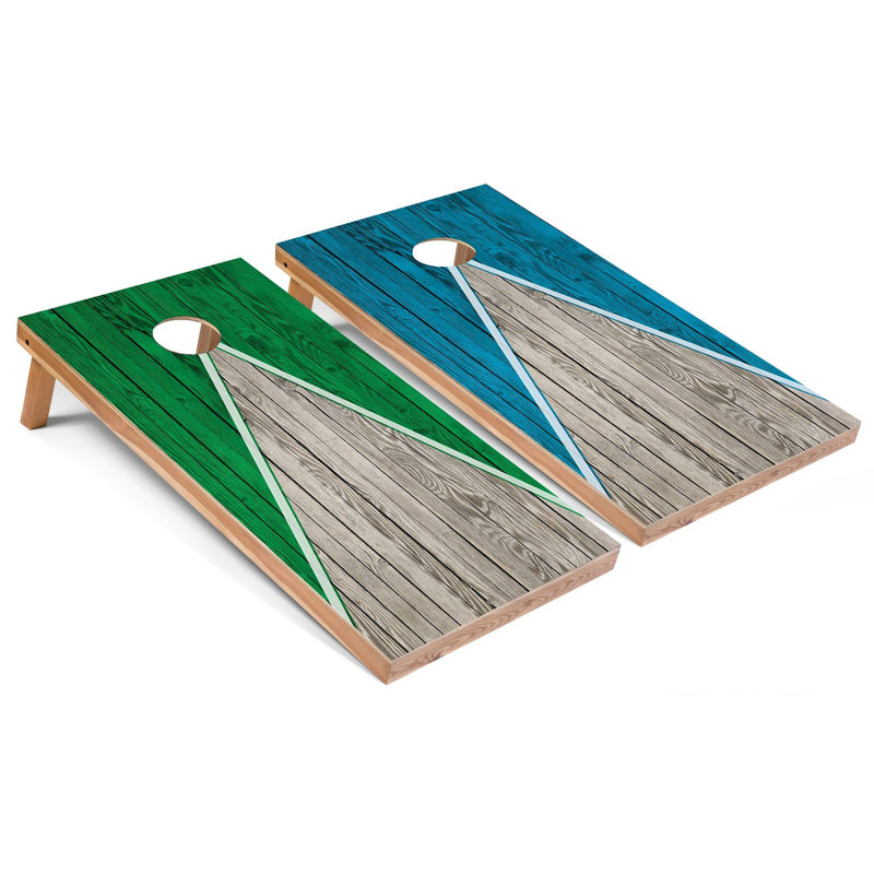 Planches de cornhole 2 pi x 4 pi avec lumières DEL, Kelly / turquoise