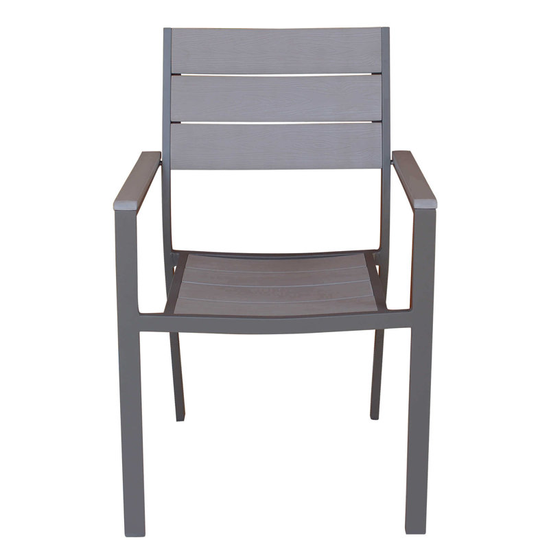 Lella Stacking Patio Dining Armchair, Taupe
