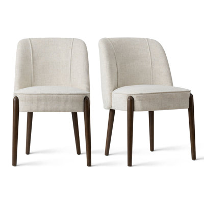 Upholstered Side Dining Chairs With Solid Wood Legs