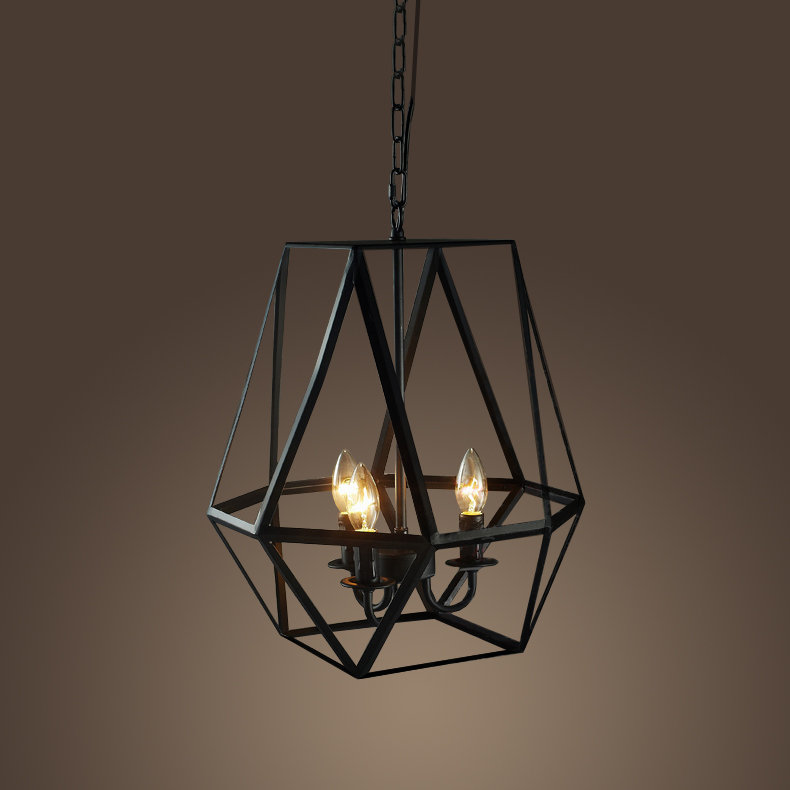 Mizell 3 - Light Dimmable Lantern Geometric Chandelier