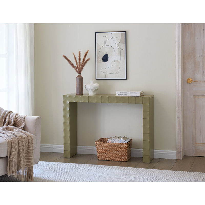 Table basse avec tablette inférieure en bois Latitude Run, Citron poivre