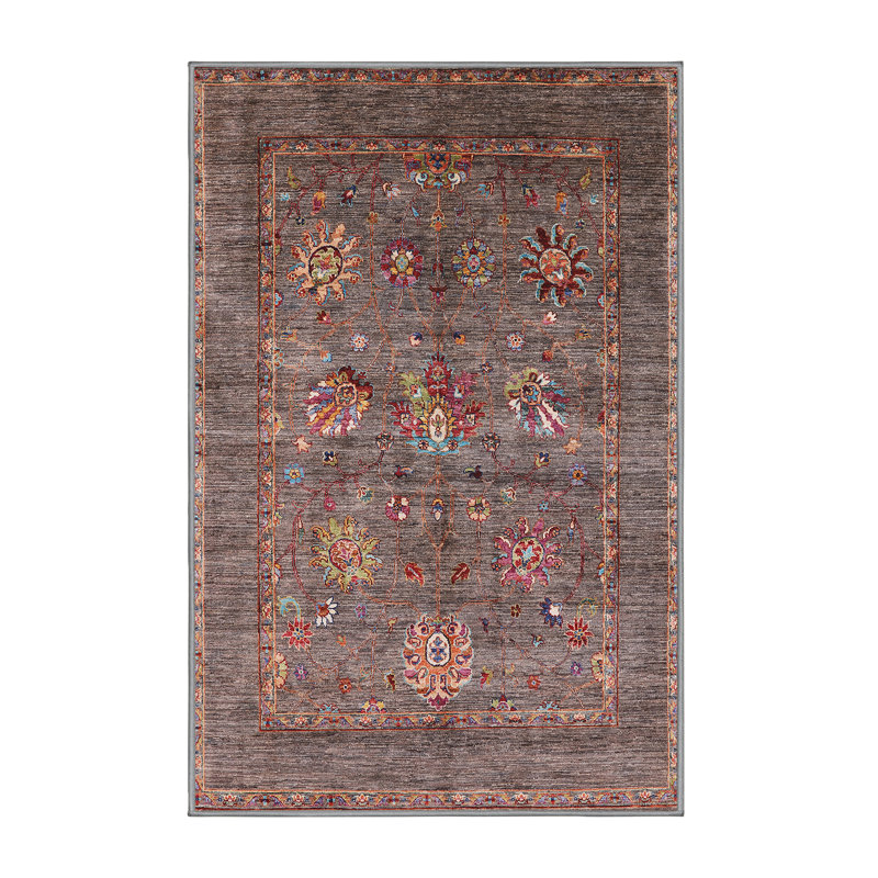 Tapis brun à motif oriental, Rectangle 3 pi x 5 pi