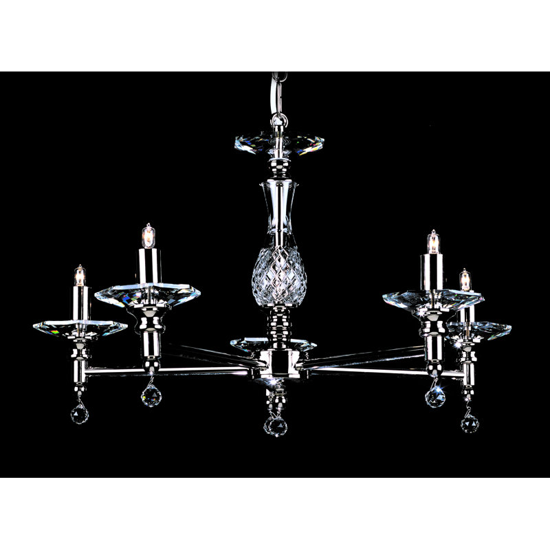 5 - Light Geometric Chandelier, Gold