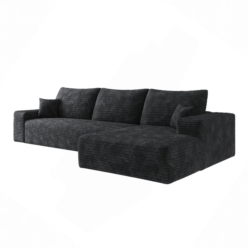 Boneless Cloud Sectional Couch With L-Shape Chaise,Modern Modular Sofa With Deep Seat, Upholstered Couches For Living Room Bedroom,No Assembly Required