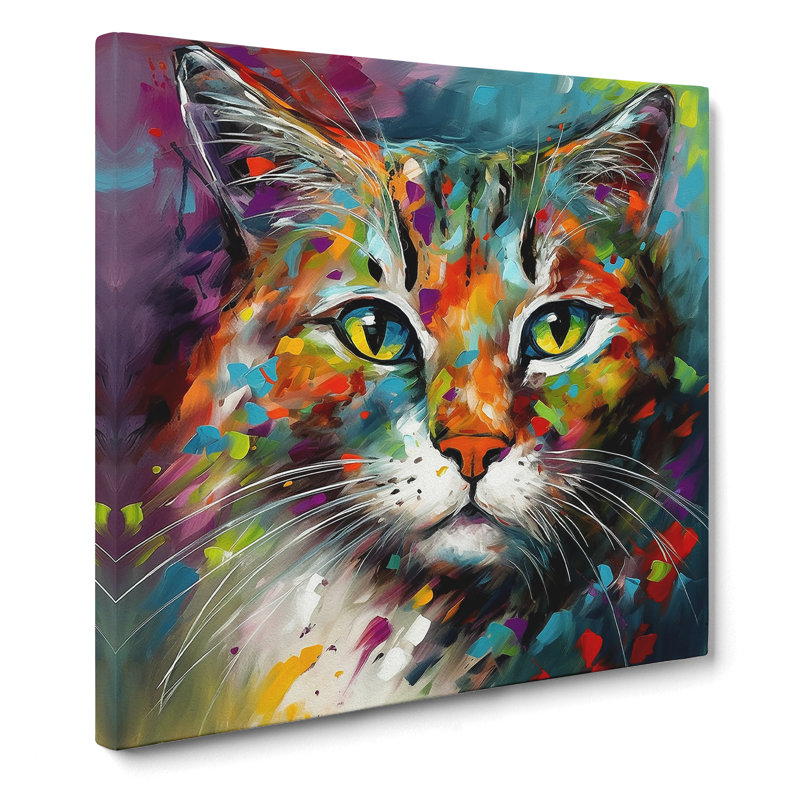 Cat Abstract Art No.3 - Print, 50cm H x 50cm W x 3cm D
