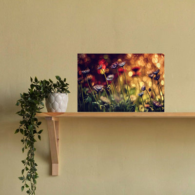 Dreamy Purple Bokeh Flowers Abstract Delicate Dreamy Nature Flower Wall Art Print 1 Piece Wrapped Canvas Wall Art