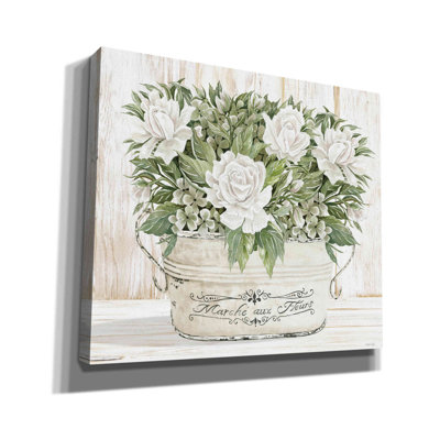 'Roses in White' by Cindy Jacobs, Canvas Wall Art