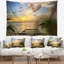 Photographie coucher de soleil vue sur la mer depuis la terrasse tapisserie-28483863
