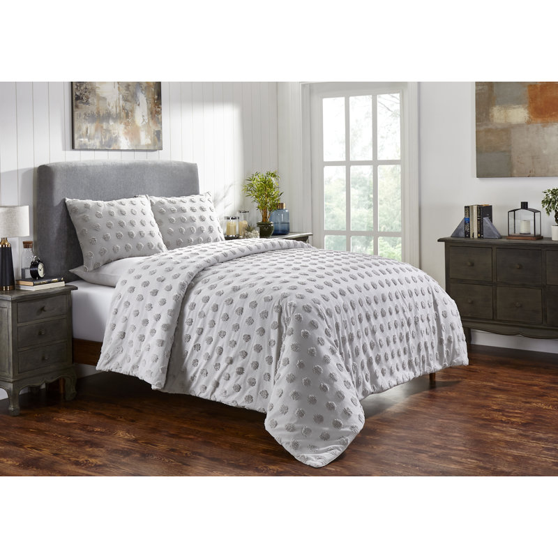 Ensemble de housse de couette Venice, Gris, Housse de couette grand et 2 taies décoratives