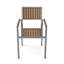 2 chaises de salle à manger - structure en aluminium avec siège en faux bois, style élégant extérieur et bois, chic