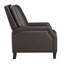 Chaise inclinable avec cadre en bois massif, similicuir brun foncé, garniture cloutée brune, construction, pieds noirs-965501660