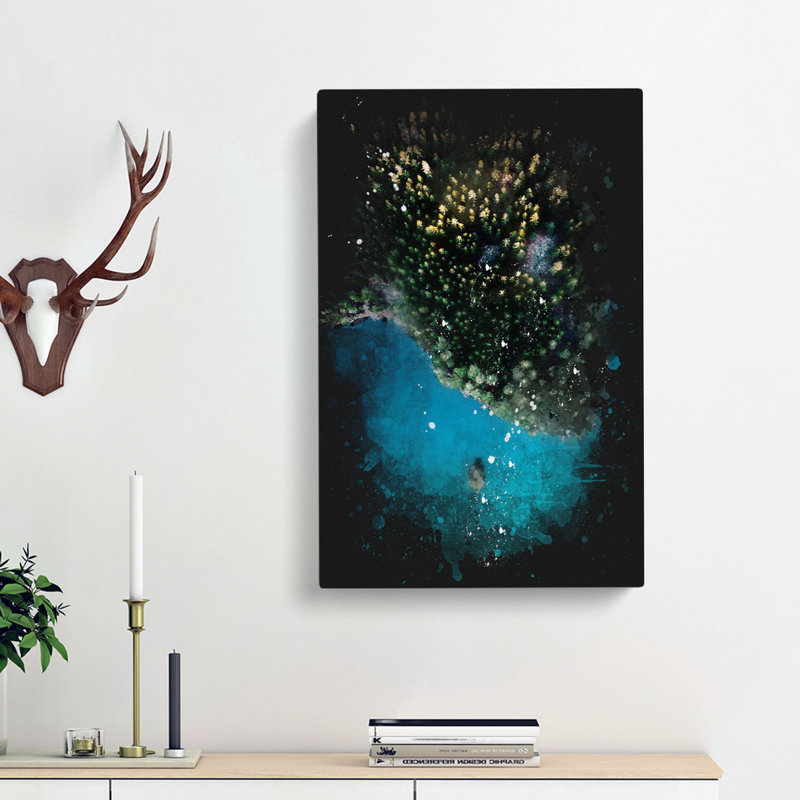 Forest By The Lake - Wrapped Canvas Print, 76cm H x 50cm W x 3cm D