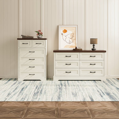 Ensemble de rangement pour chambre à coucher 2 pièces - commode 6 tiroirs et commode 6 tiroirs Fairmont