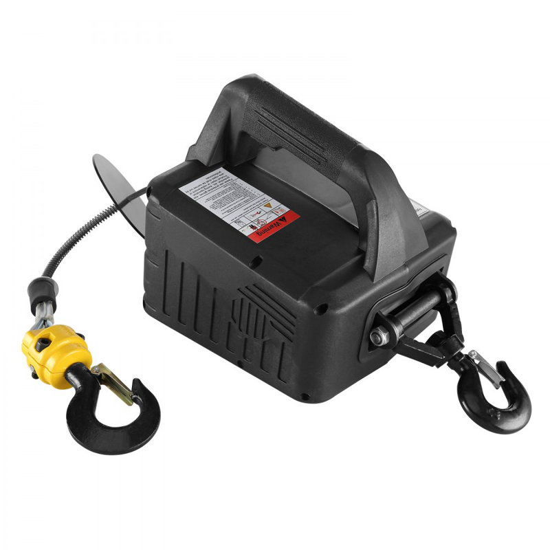 Treuil de levage électrique 3-en-1, grue portative électrique de 1 100 lb 1 500 W, hauteur de levage 110 V / 120 V 22,9 pi, 13 pi / min avec télécommande manuelle, câblée et sans fil, protection contre les surcharges