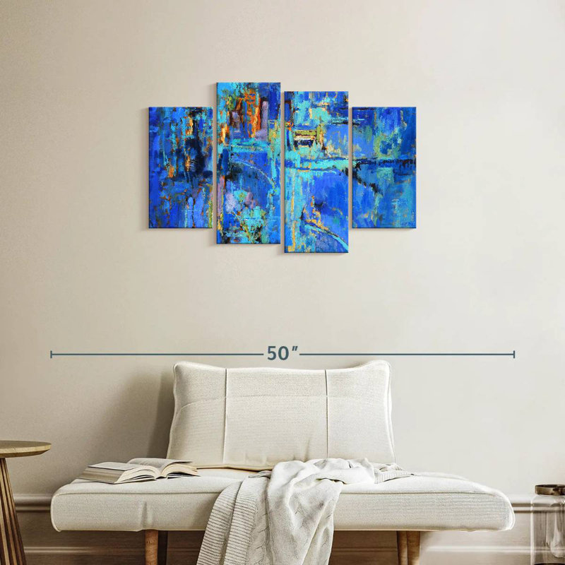 Avery Royal Blue Abstract, 22" H x 36" W