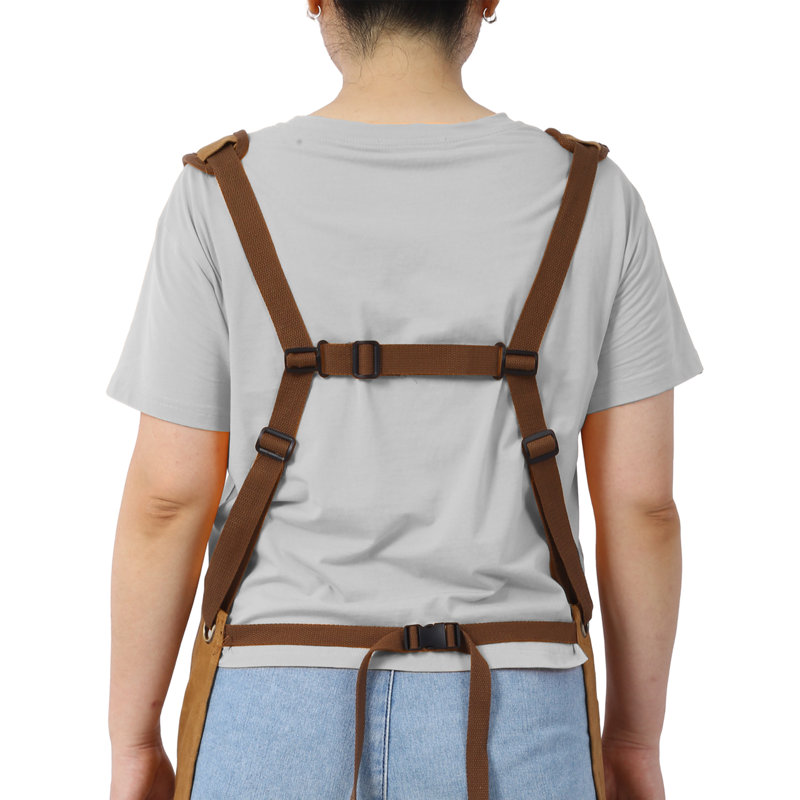 Tablier à outils, 84 x 69 cm, toile, 1 pièce, marron, ciré