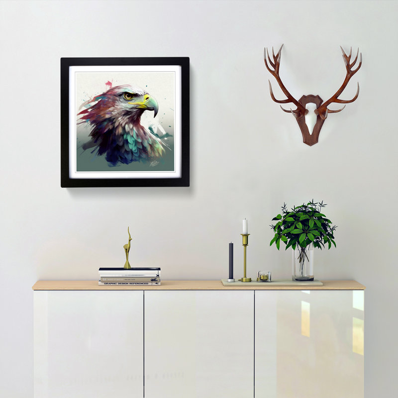 Single Picture Frame Print on Wood, Black